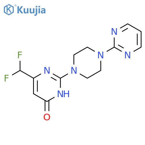 6-(difluoromethyl)-2-[4-(pyrimidin-2-yl)piperazin-1-yl]-3,4-dihydropyrimidin-4-one structure