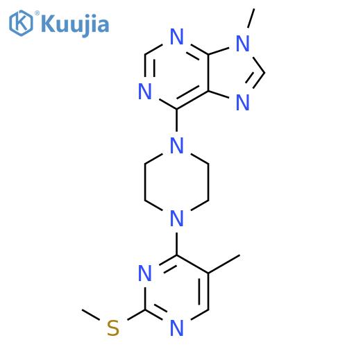 9-methyl-6-{4-[5-methyl-2-(methylsulfanyl)pyrimidin-4-yl]piperazin-1-yl}-9H-purine structure
