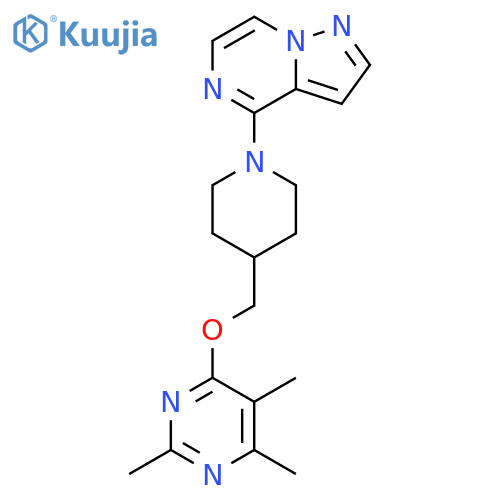 2,4,5-trimethyl-6-[(1-{pyrazolo[1,5-a]pyrazin-4-yl}piperidin-4-yl)methoxy]pyrimidine structure
