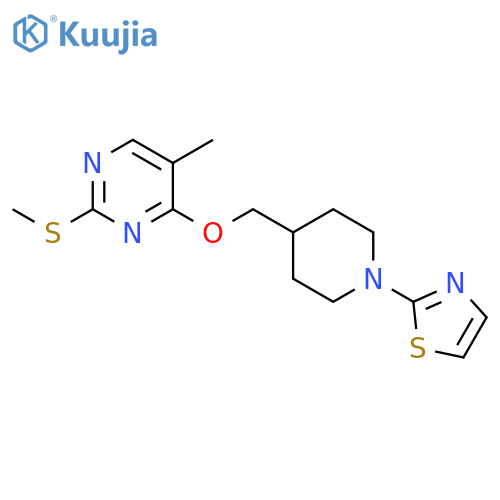 5-methyl-2-(methylsulfanyl)-4-{[1-(1,3-thiazol-2-yl)piperidin-4-yl]methoxy}pyrimidine structure