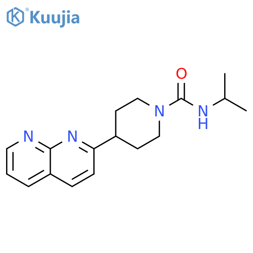 4-(1,8-naphthyridin-2-yl)-N-(propan-2-yl)piperidine-1-carboxamide structure
