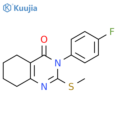 3-(4-fluorophenyl)-2-(methylsulfanyl)-3,4,5,6,7,8-hexahydroquinazolin-4-one structure