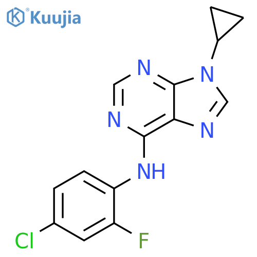 N-(4-chloro-2-fluorophenyl)-9-cyclopropyl-9H-purin-6-amine structure