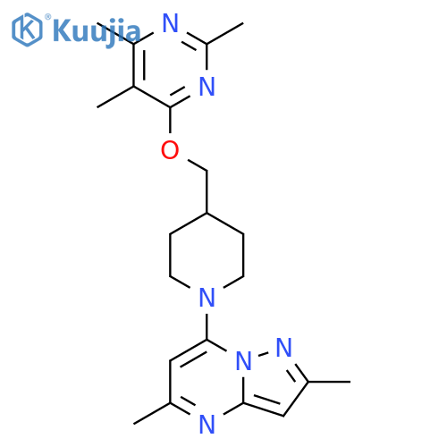 4-[(1-{2,5-dimethylpyrazolo[1,5-a]pyrimidin-7-yl}piperidin-4-yl)methoxy]-2,5,6-trimethylpyrimidine structure