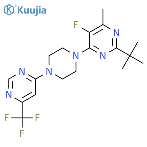 2-Tert-butyl-5-fluoro-4-methyl-6-{4-[6-(trifluoromethyl)pyrimidin-4-yl]piperazin-1-yl}pyrimidine structure