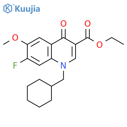ethyl 1-(cyclohexylmethyl)-7-fluoro-6-methoxy-4-oxo-1,4-dihydroquinoline-3-carboxylate structure