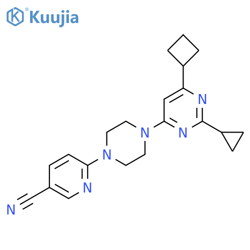 6-[4-(6-Cyclobutyl-2-cyclopropylpyrimidin-4-yl)piperazin-1-yl]pyridine-3-carbonitrile structure