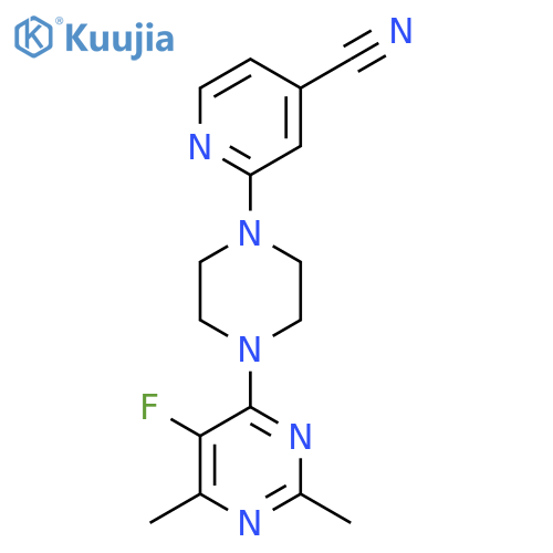 2-[4-(5-Fluoro-2,6-dimethylpyrimidin-4-yl)piperazin-1-yl]pyridine-4-carbonitrile structure