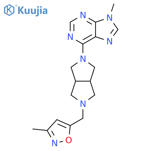 9-methyl-6-{5-[(3-methyl-1,2-oxazol-5-yl)methyl]-octahydropyrrolo[3,4-c]pyrrol-2-yl}-9H-purine structure