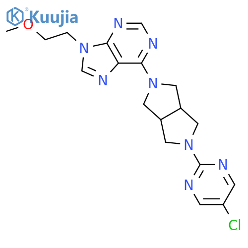 6-5-(5-chloropyrimidin-2-yl)-octahydropyrrolo3,4-cpyrrol-2-yl-9-(2-methoxyethyl)-9H-purine structure