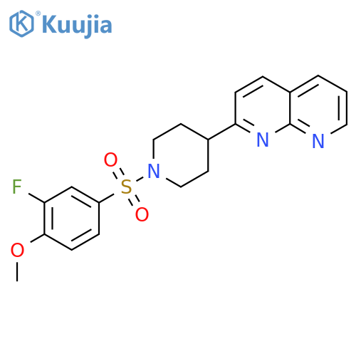 2-[1-(3-Fluoro-4-methoxybenzenesulfonyl)piperidin-4-yl]-1,8-naphthyridine structure