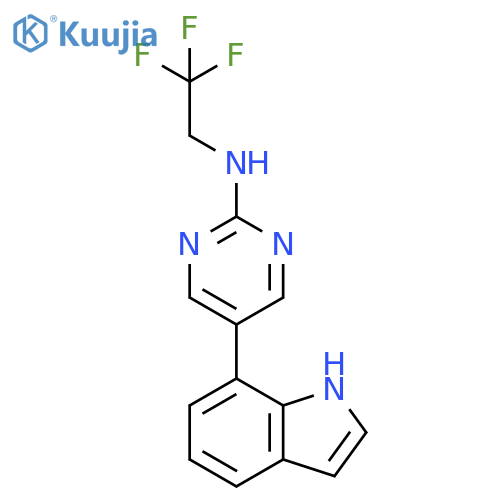 5-(1H-indol-7-yl)-N-(2,2,2-trifluoroethyl)pyrimidin-2-amine structure
