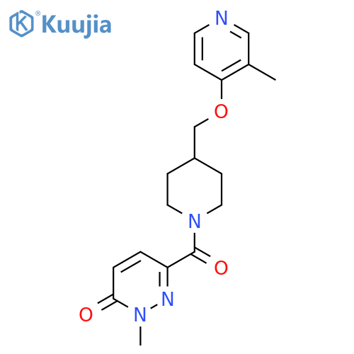 2-Methyl-6-(4-{[(3-methylpyridin-4-yl)oxy]methyl}piperidine-1-carbonyl)-2,3-dihydropyridazin-3-one structure