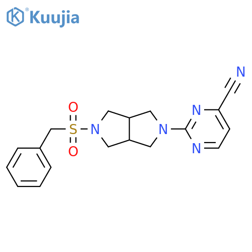 2-{5-Phenylmethanesulfonyl-octahydropyrrolo[3,4-c]pyrrol-2-yl}pyrimidine-4-carbonitrile structure