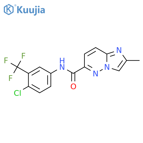 N-[4-chloro-3-(trifluoromethyl)phenyl]-2-methylimidazo[1,2-b]pyridazine-6-carboxamide structure
