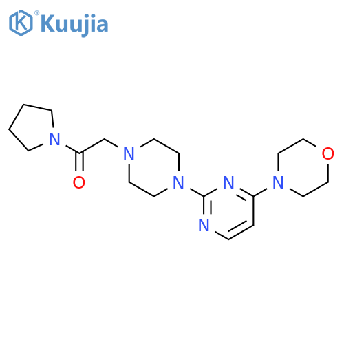 2-{4-[4-(morpholin-4-yl)pyrimidin-2-yl]piperazin-1-yl}-1-(pyrrolidin-1-yl)ethan-1-one structure