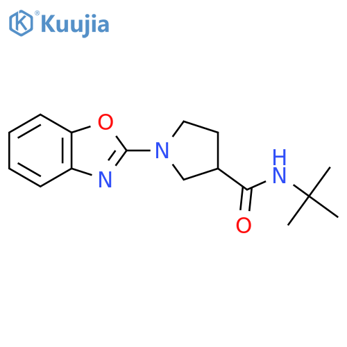 1-(1,3-benzoxazol-2-yl)-N-tert-butylpyrrolidine-3-carboxamide structure