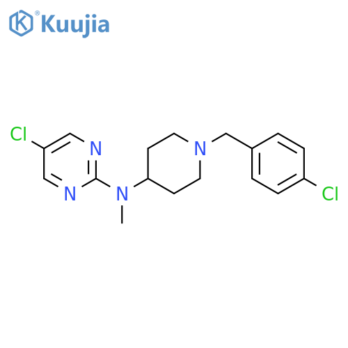 5-chloro-N-{1-[(4-chlorophenyl)methyl]piperidin-4-yl}-N-methylpyrimidin-2-amine structure