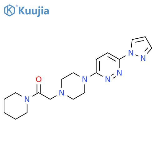 1-(piperidin-1-yl)-2-{4-[6-(1H-pyrazol-1-yl)pyridazin-3-yl]piperazin-1-yl}ethan-1-one structure