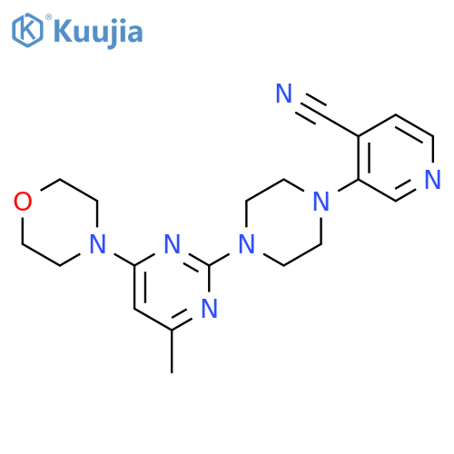 3-{4-[4-methyl-6-(morpholin-4-yl)pyrimidin-2-yl]piperazin-1-yl}pyridine-4-carbonitrile structure