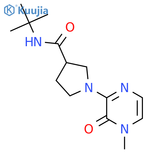N-tert-butyl-1-(4-methyl-3-oxo-3,4-dihydropyrazin-2-yl)pyrrolidine-3-carboxamide structure