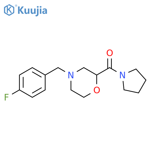 4-[(4-fluorophenyl)methyl]-2-(pyrrolidine-1-carbonyl)morpholine structure