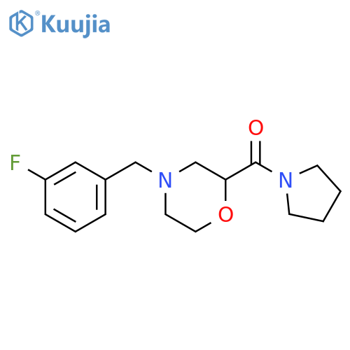 4-[(3-fluorophenyl)methyl]-2-(pyrrolidine-1-carbonyl)morpholine structure