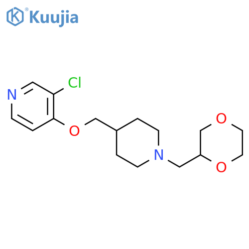 3-chloro-4-({1-[(1,4-dioxan-2-yl)methyl]piperidin-4-yl}methoxy)pyridine structure