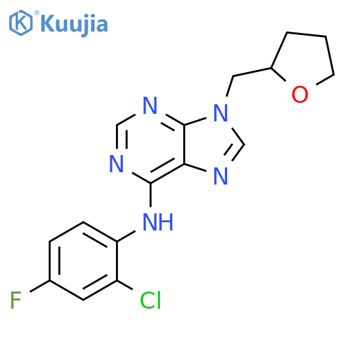 N-(2-chloro-4-fluorophenyl)-9-[(oxolan-2-yl)methyl]-9H-purin-6-amine structure