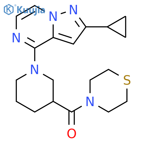 4-(1-{2-cyclopropylpyrazolo[1,5-a]pyrazin-4-yl}piperidine-3-carbonyl)thiomorpholine structure