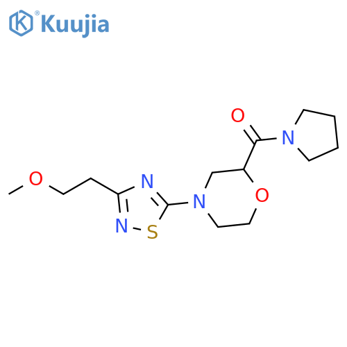 4-[3-(2-methoxyethyl)-1,2,4-thiadiazol-5-yl]-2-(pyrrolidine-1-carbonyl)morpholine structure