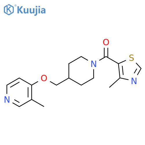 3-methyl-4-{[1-(4-methyl-1,3-thiazole-5-carbonyl)piperidin-4-yl]methoxy}pyridine structure