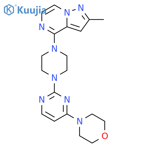 4-[2-(4-{2-methylpyrazolo[1,5-a]pyrazin-4-yl}piperazin-1-yl)pyrimidin-4-yl]morpholine structure