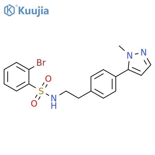 2-bromo-N-{2-4-(1-methyl-1H-pyrazol-5-yl)phenylethyl}benzene-1-sulfonamide structure