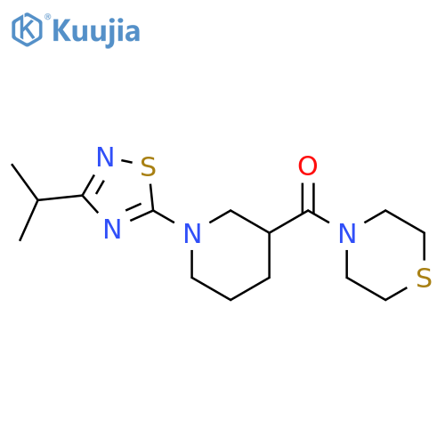 4-{1-[3-(propan-2-yl)-1,2,4-thiadiazol-5-yl]piperidine-3-carbonyl}thiomorpholine structure