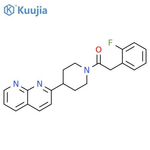 2-(2-fluorophenyl)-1-[4-(1,8-naphthyridin-2-yl)piperidin-1-yl]ethan-1-one structure