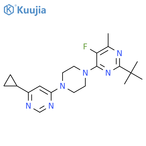 2-Tert-butyl-4-[4-(6-cyclopropylpyrimidin-4-yl)piperazin-1-yl]-5-fluoro-6-methylpyrimidine structure