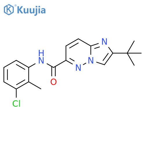2-tert-butyl-N-(3-chloro-2-methylphenyl)imidazo[1,2-b]pyridazine-6-carboxamide structure