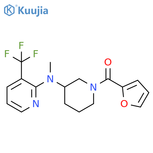 N-[1-(furan-2-carbonyl)piperidin-3-yl]-N-methyl-3-(trifluoromethyl)pyridin-2-amine structure