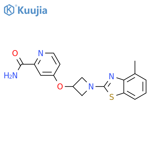 4-{[1-(4-methyl-1,3-benzothiazol-2-yl)azetidin-3-yl]oxy}pyridine-2-carboxamide structure