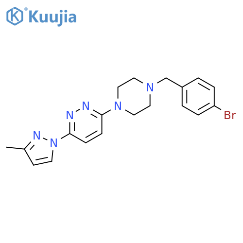 3-{4-[(4-bromophenyl)methyl]piperazin-1-yl}-6-(3-methyl-1H-pyrazol-1-yl)pyridazine structure