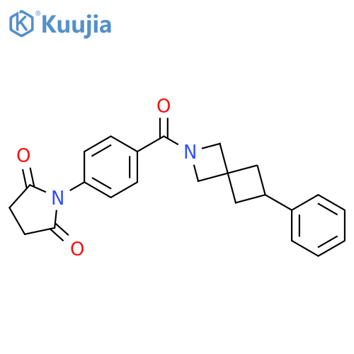 1-(4-{6-phenyl-2-azaspiro[3.3]heptane-2-carbonyl}phenyl)pyrrolidine-2,5-dione structure