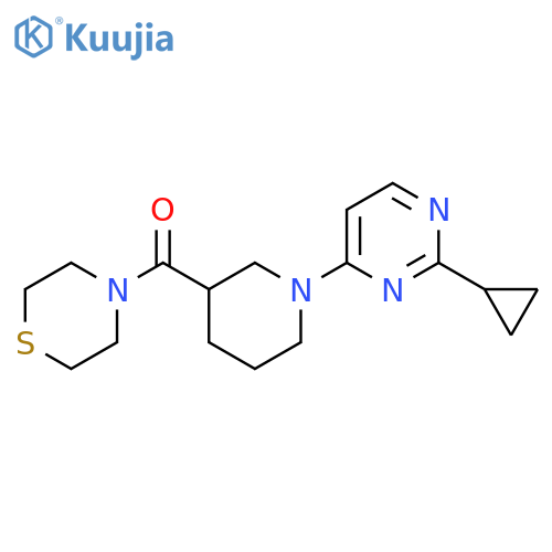 4-[1-(2-Cyclopropylpyrimidin-4-yl)piperidine-3-carbonyl]thiomorpholine structure