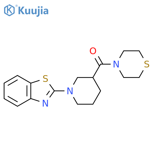 2-[3-(Thiomorpholine-4-carbonyl)piperidin-1-yl]-1,3-benzothiazole structure