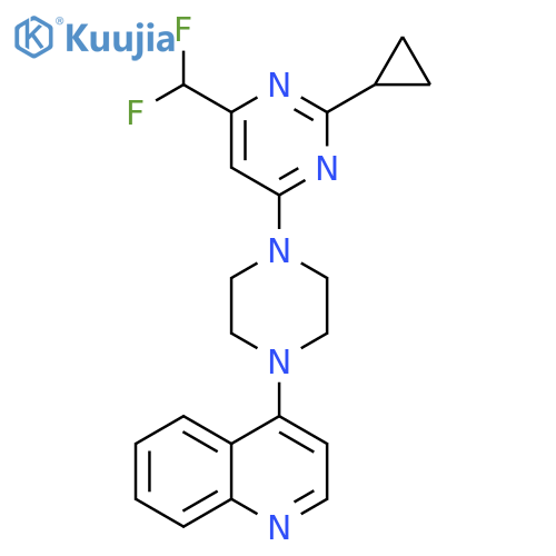 4-{4-[2-cyclopropyl-6-(difluoromethyl)pyrimidin-4-yl]piperazin-1-yl}quinoline structure