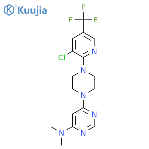 6-{4-[3-chloro-5-(trifluoromethyl)pyridin-2-yl]piperazin-1-yl}-N,N-dimethylpyrimidin-4-amine structure
