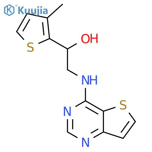 1-(3-methylthiophen-2-yl)-2-({thieno[3,2-d]pyrimidin-4-yl}amino)ethan-1-ol structure