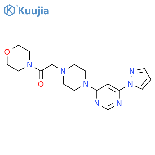 1-(morpholin-4-yl)-2-{4-[6-(1H-pyrazol-1-yl)pyrimidin-4-yl]piperazin-1-yl}ethan-1-one structure