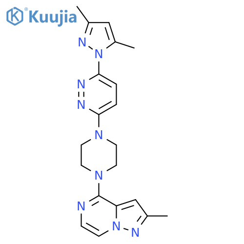3-(3,5-dimethyl-1H-pyrazol-1-yl)-6-(4-{2-methylpyrazolo[1,5-a]pyrazin-4-yl}piperazin-1-yl)pyridazine structure