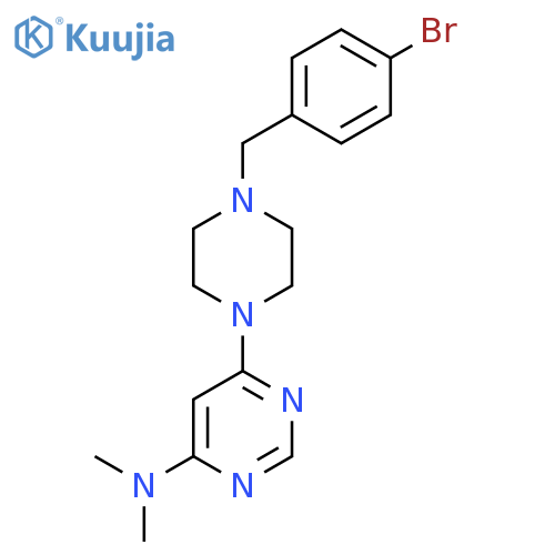 6-{4-[(4-bromophenyl)methyl]piperazin-1-yl}-N,N-dimethylpyrimidin-4-amine structure